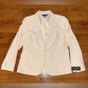 Tommy Hilfiger Women's Striped Blazer - Pink/Cream